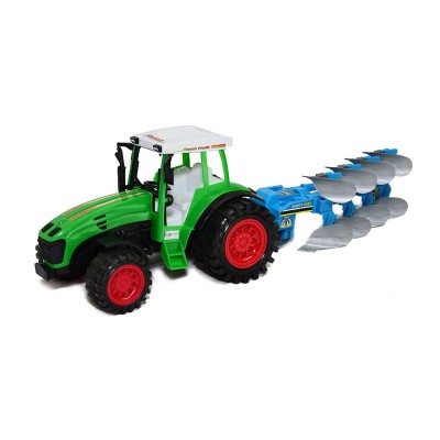 Játék Traktor Utánfutóval és Forgatható Ekével 50cm